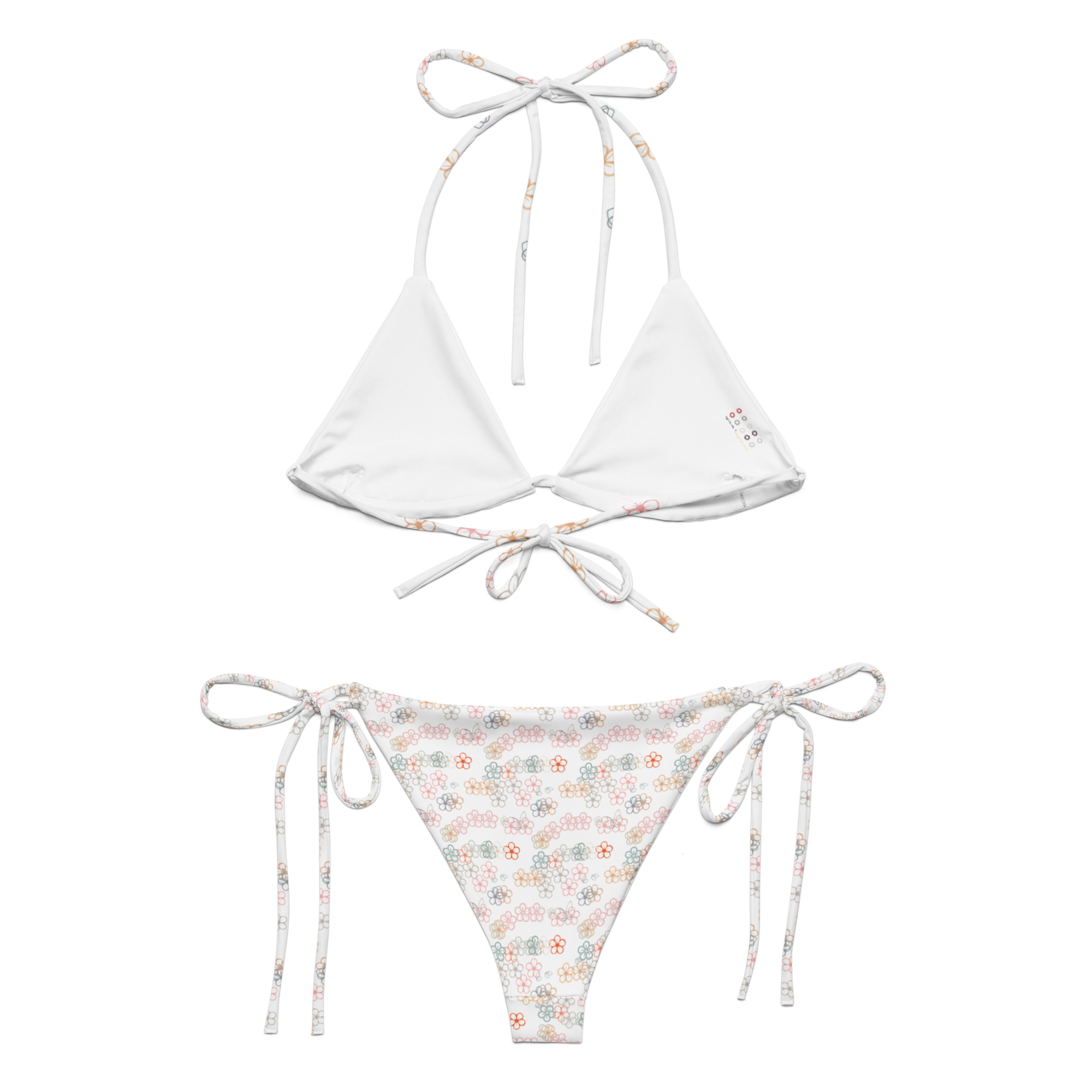 All-over print recycled string bikini